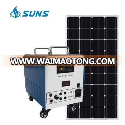 Easy to install complete 80W off grid solar energy home system with TV and fan